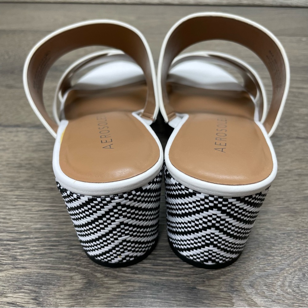 AEROSOLES women’s leather sandals, white wedge sandals NIB - Picture 8 of 13